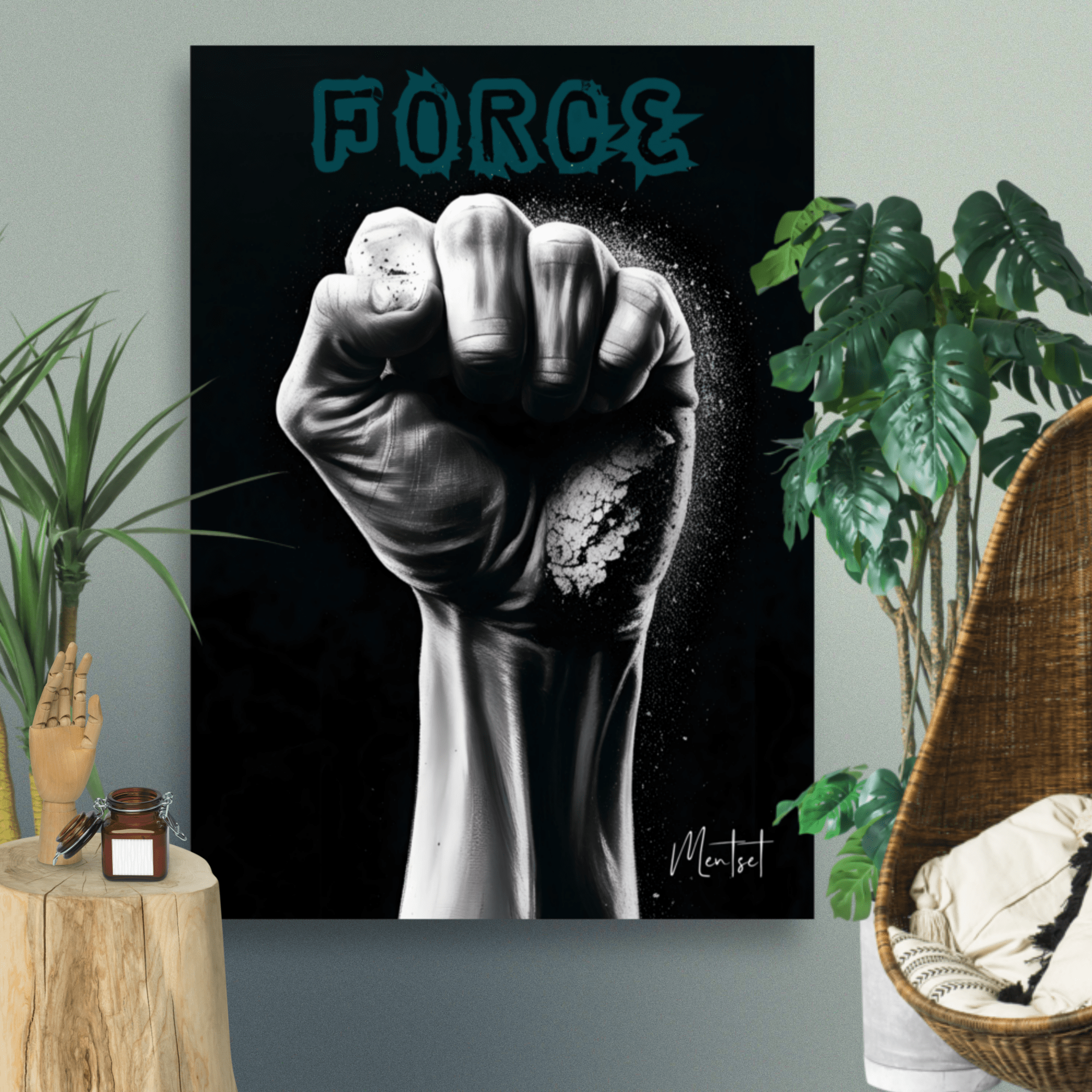 Affiche FORCE - La Puissance au Bout du Poing - Tableau Motivation - Mentset