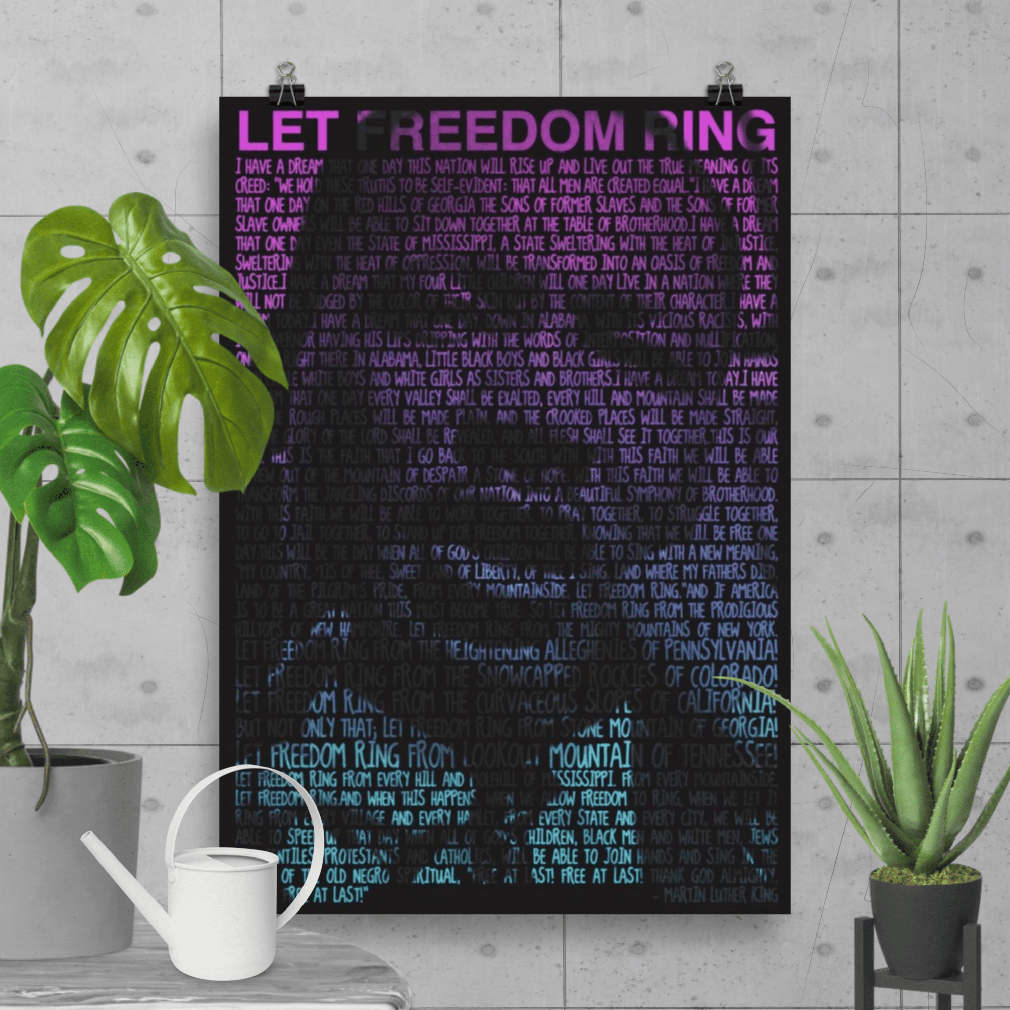 Affiche "Let Freedom Ring" – Un hommage puissant à la liberté - Tableau Motivation - Mentset