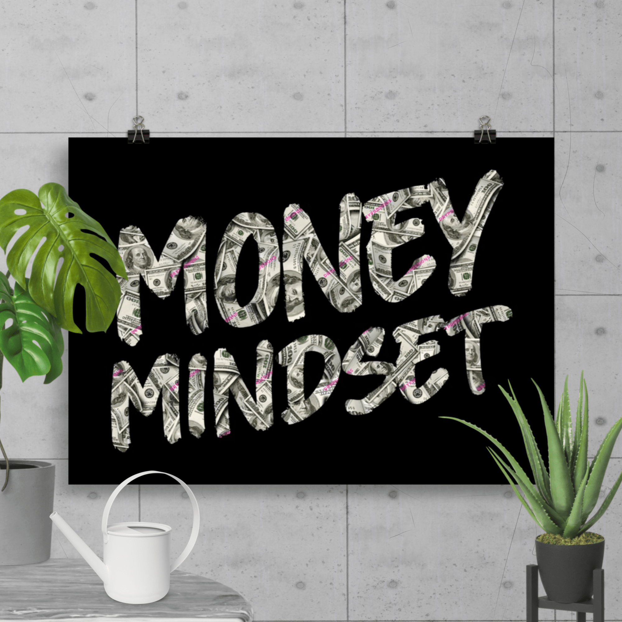 Affiche Motivationnelle - "Money Mindset - Tableau Motivation - Mentset