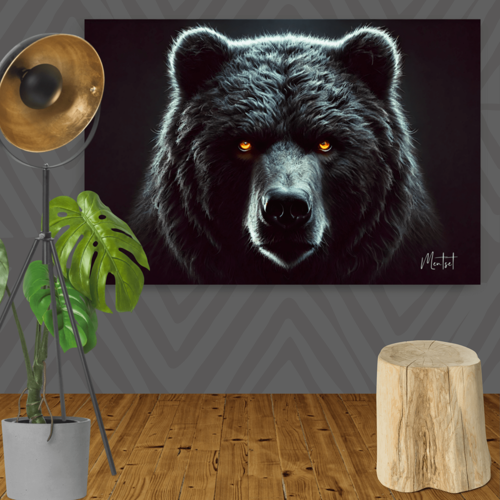 Affiche "Ours - Puissance et Domination" - Tableau Motivation - Mentset