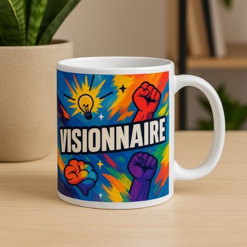 Mug “VISIONNAIRE” – L’art de voir plus loin - Tableau Motivation - Mentset