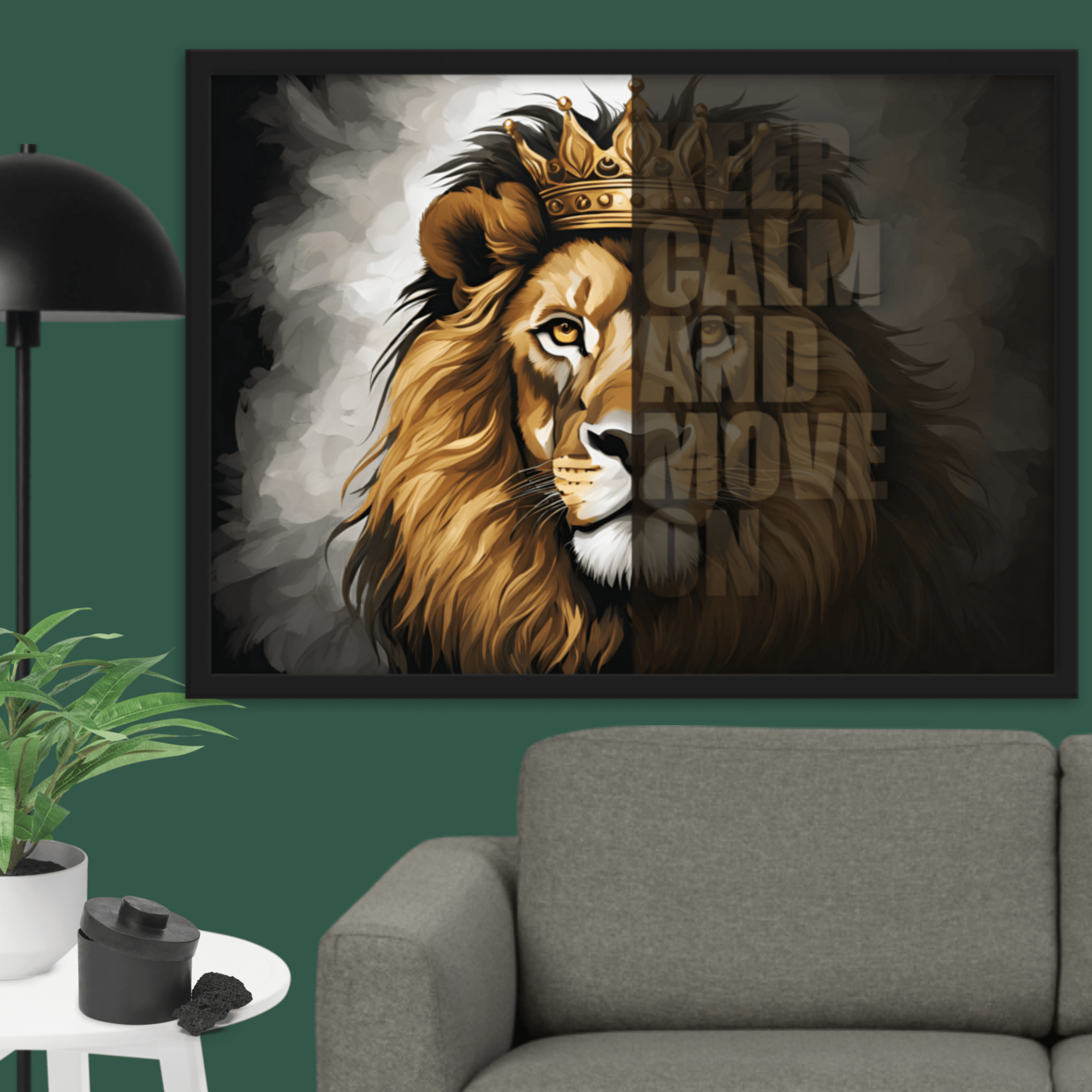 Tableau Encadré – La Puissance du Lion Royal - Tableau Motivation - Mentset
