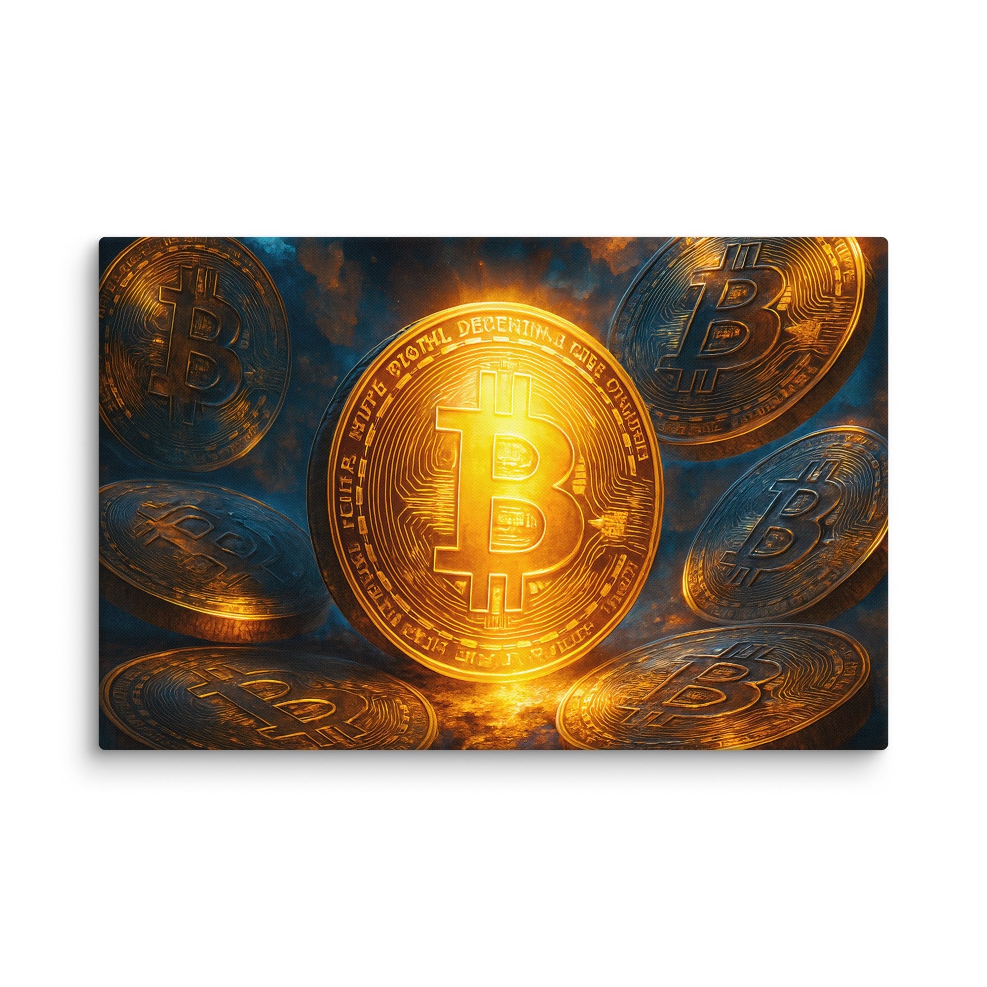 Toile Artistique “Bitcoin en Or” – Éclat et Pouvoir Financier - Tableau Motivation - Mentset