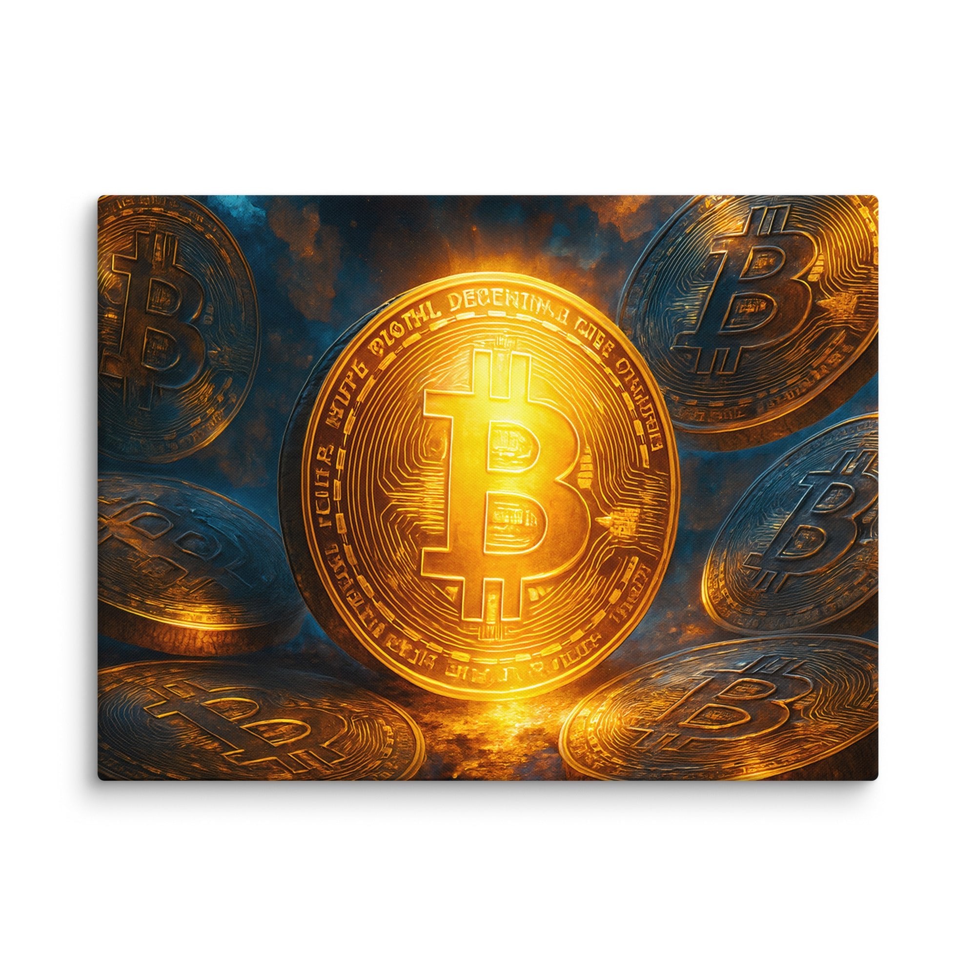Toile Artistique “Bitcoin en Or” – Éclat et Pouvoir Financier - Tableau Motivation - Mentset