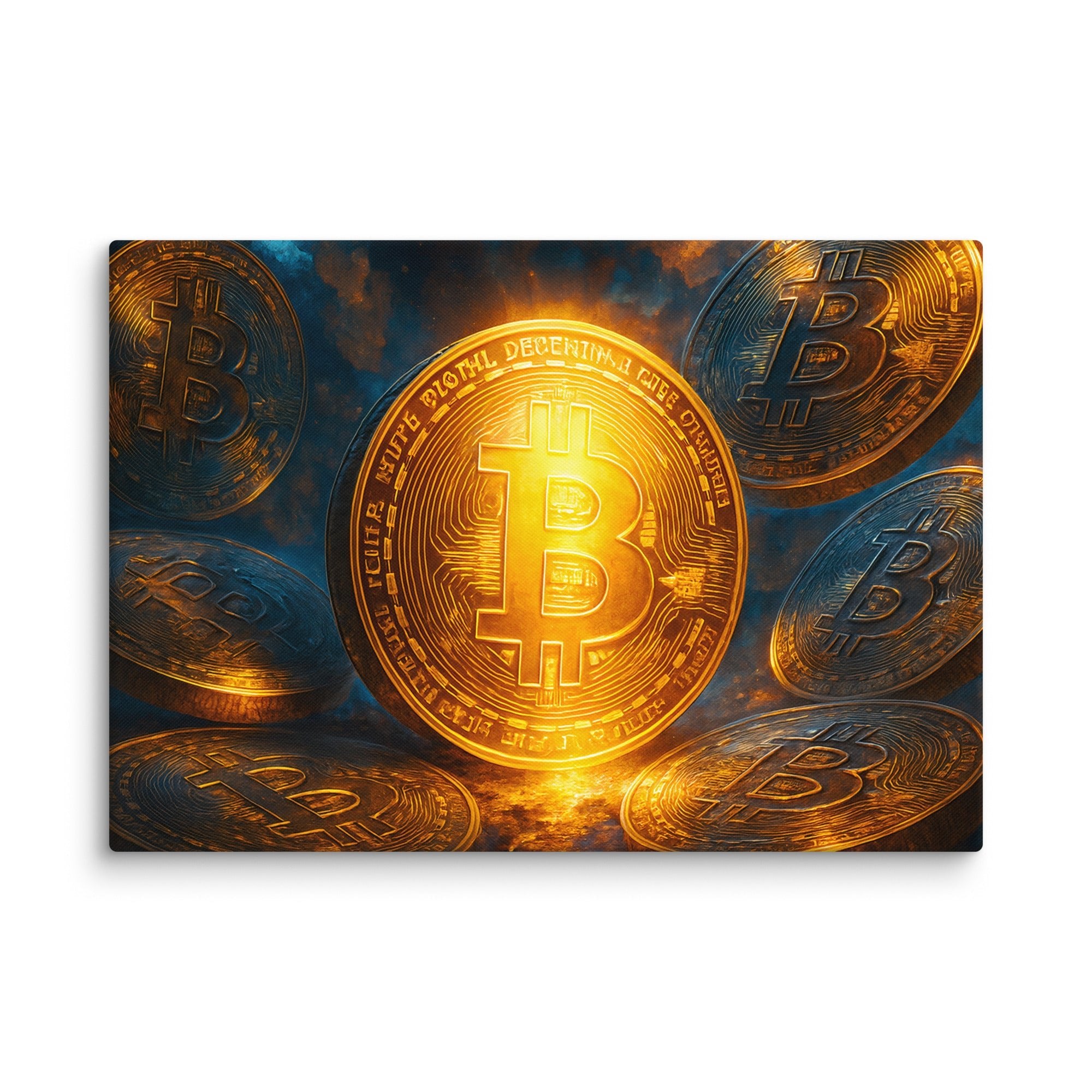 Toile Artistique “Bitcoin en Or” – Éclat et Pouvoir Financier - Tableau Motivation - Mentset