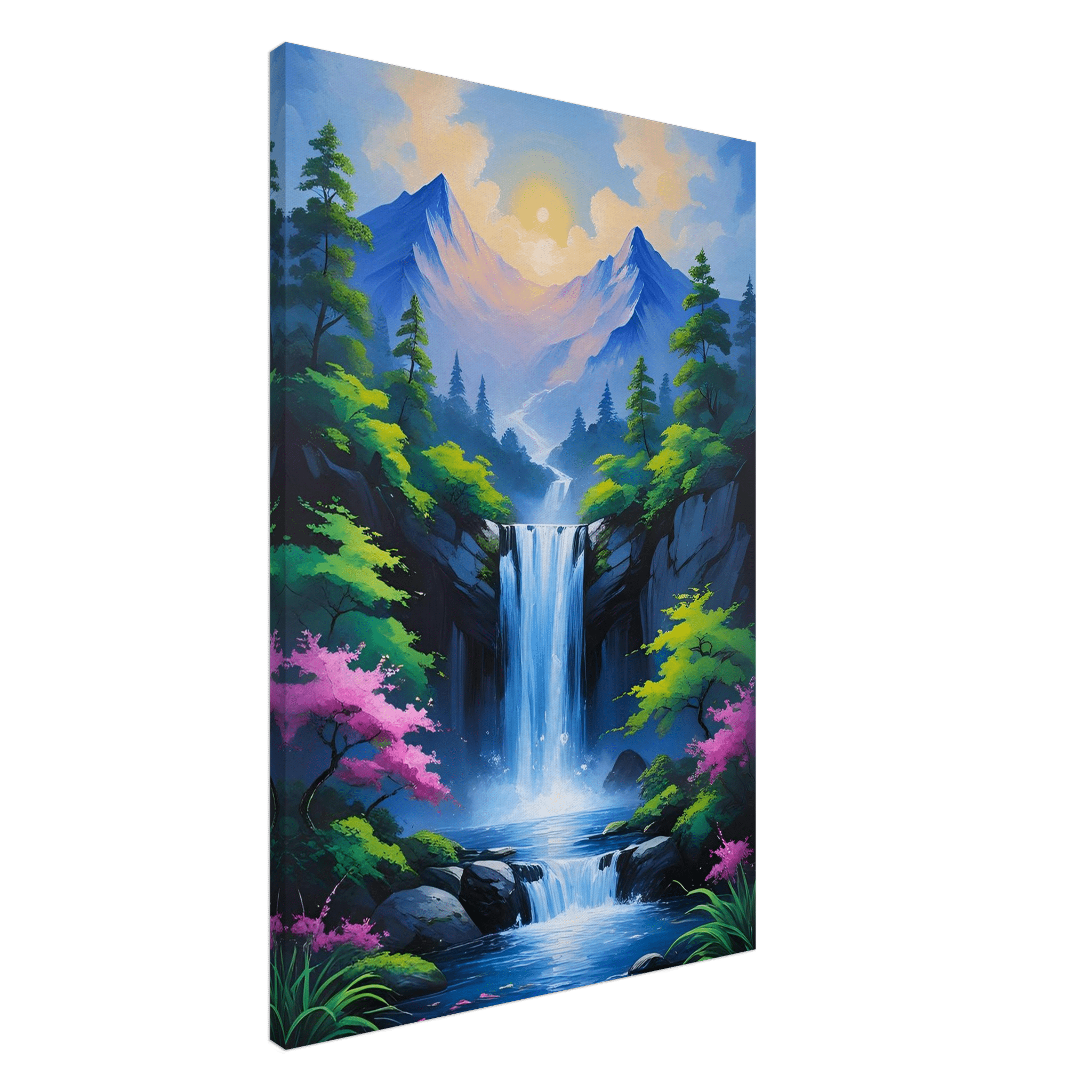 Toile cascade zen – sérénité naturelle - Tableau Motivation - Mentset