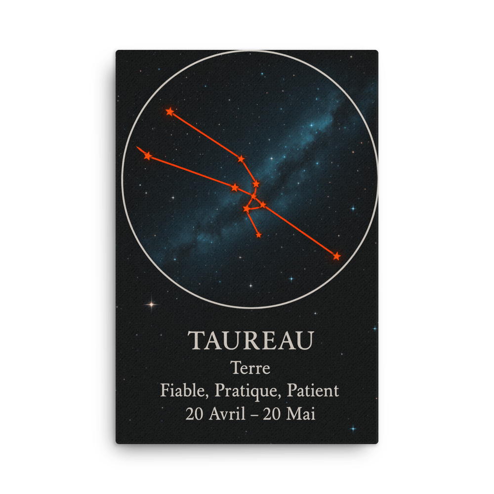 Toile Constellation "Taureau" - Tableau Motivation - Mentset
