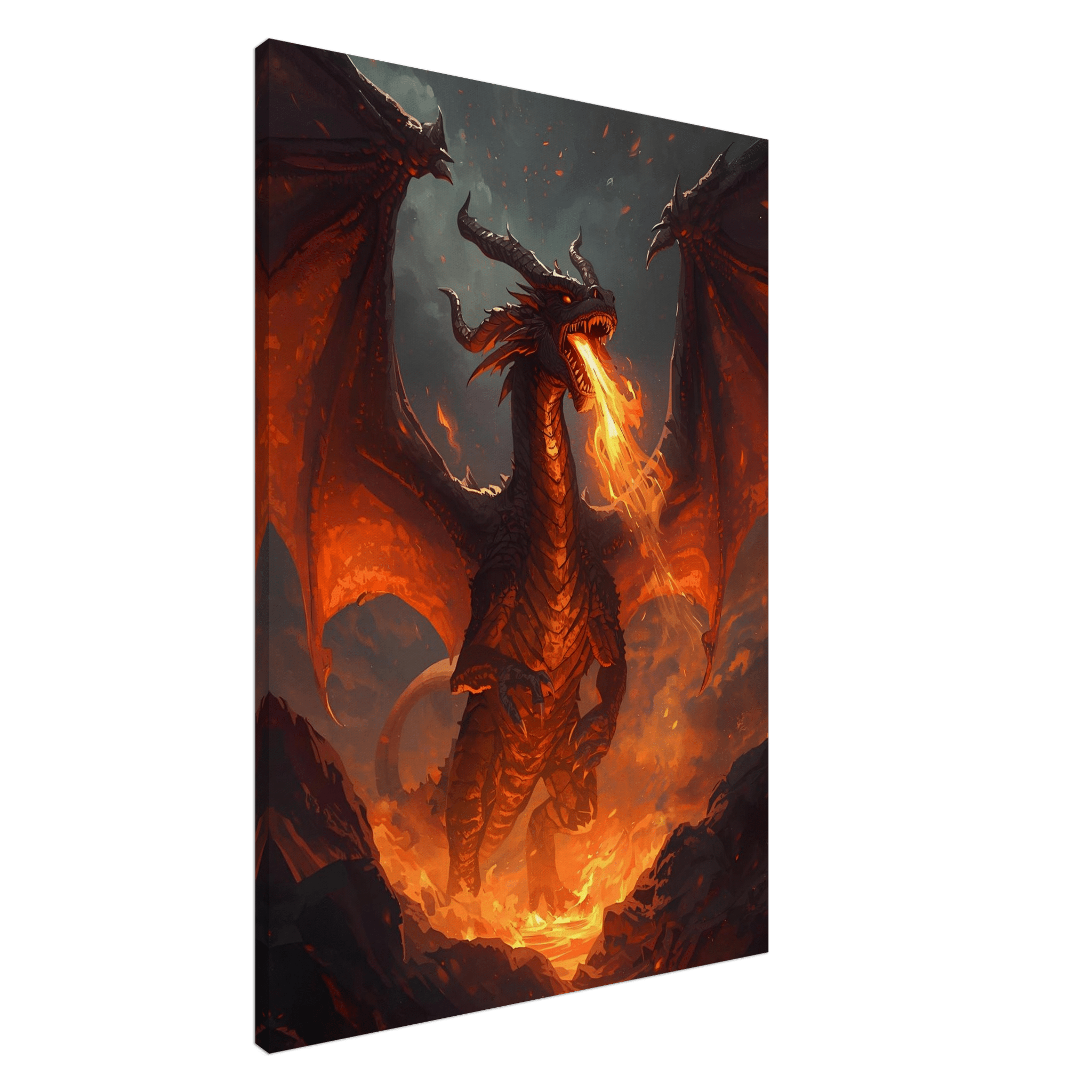 toile dragon de feu – le gardien des flammes - Tableau Motivation - Mentset