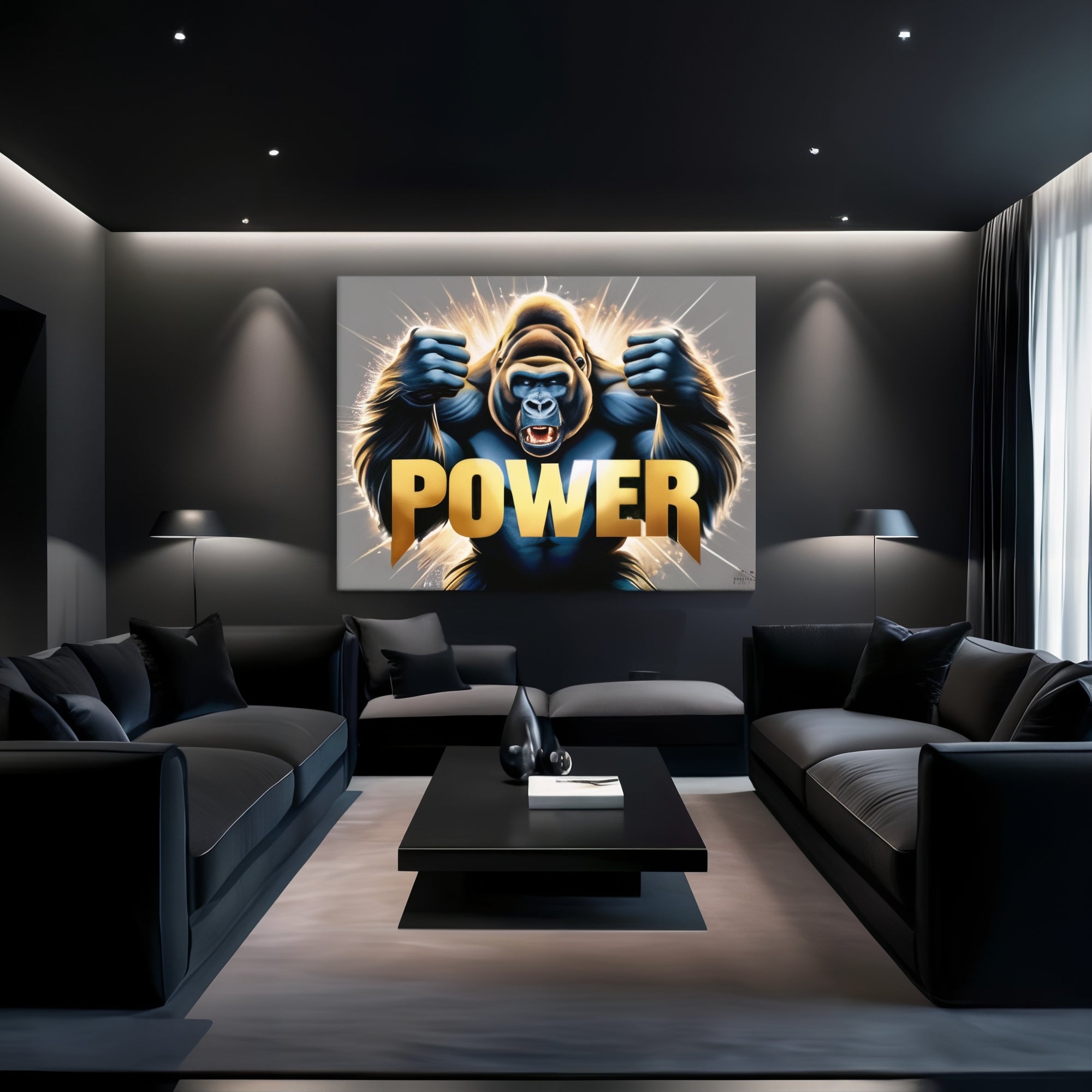 TOILE "GORILLE POWER" – FORCE BRUTE - Tableau Motivation - Mentset