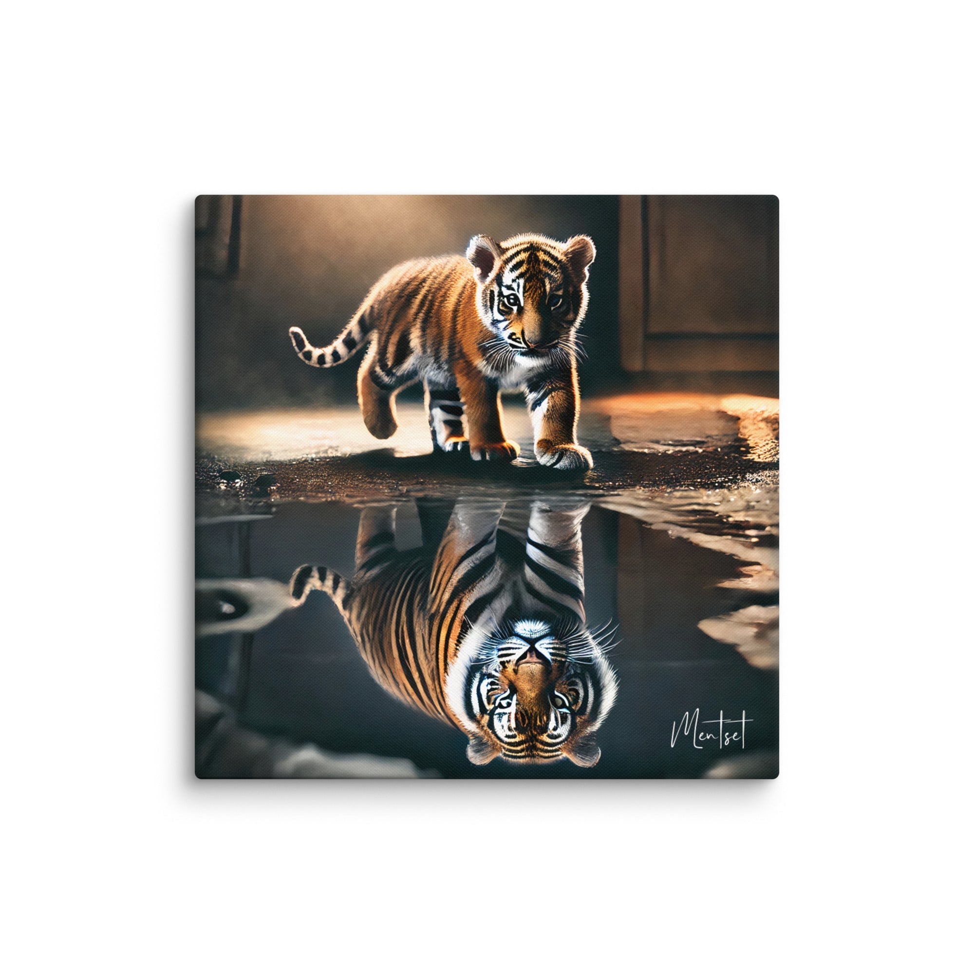 Toile Motivante "Reflet du Tigre" – Force et Ambition - Tableau Motivation - Mentset