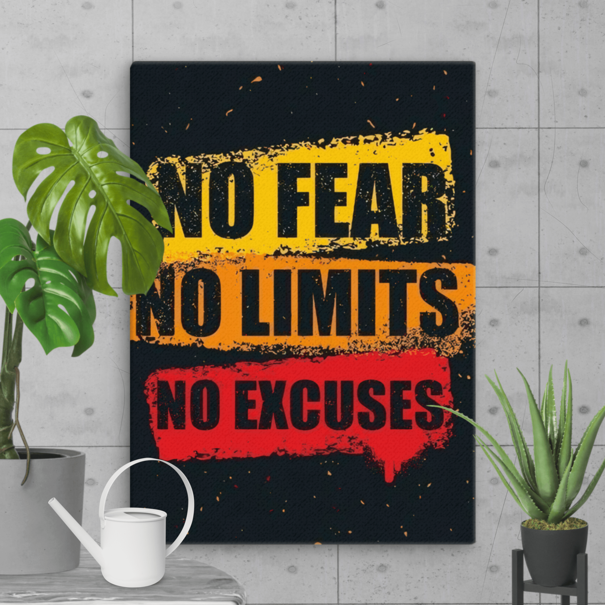 Toile Motivationnelle - « Pas de peur, pas de limites, pas d'excuses - Tableau Motivation - Mentset