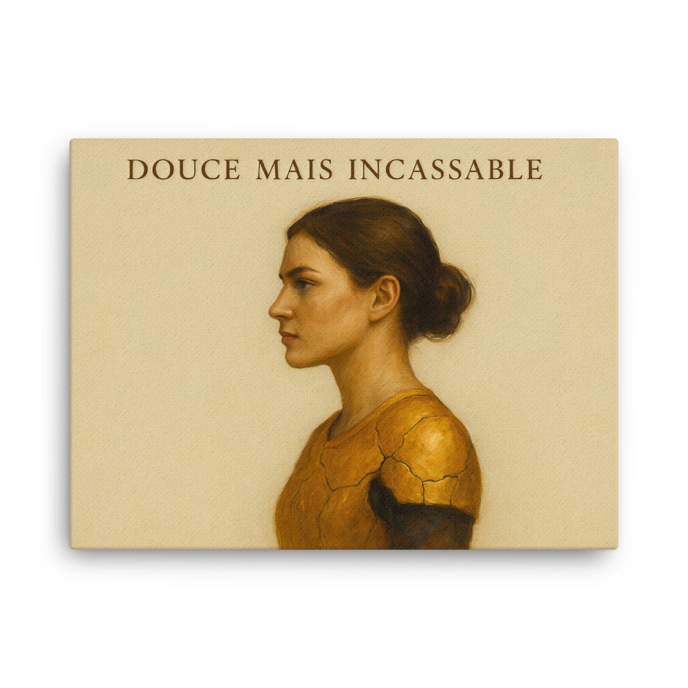 Toile Murale Fine & Inspirante - DOUCE MAIS INCASSABLE - Tableau Motivation - Mentset