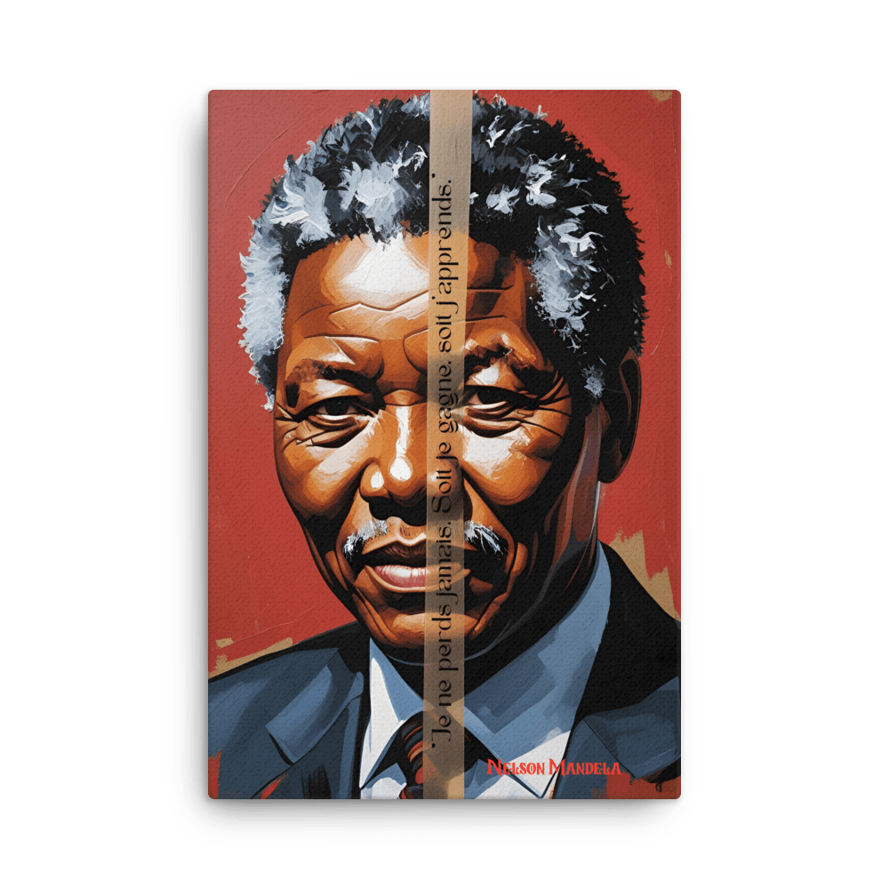Toile "Nelson Mandela – Gagner ou apprendre" - Tableau Motivation - Mentset