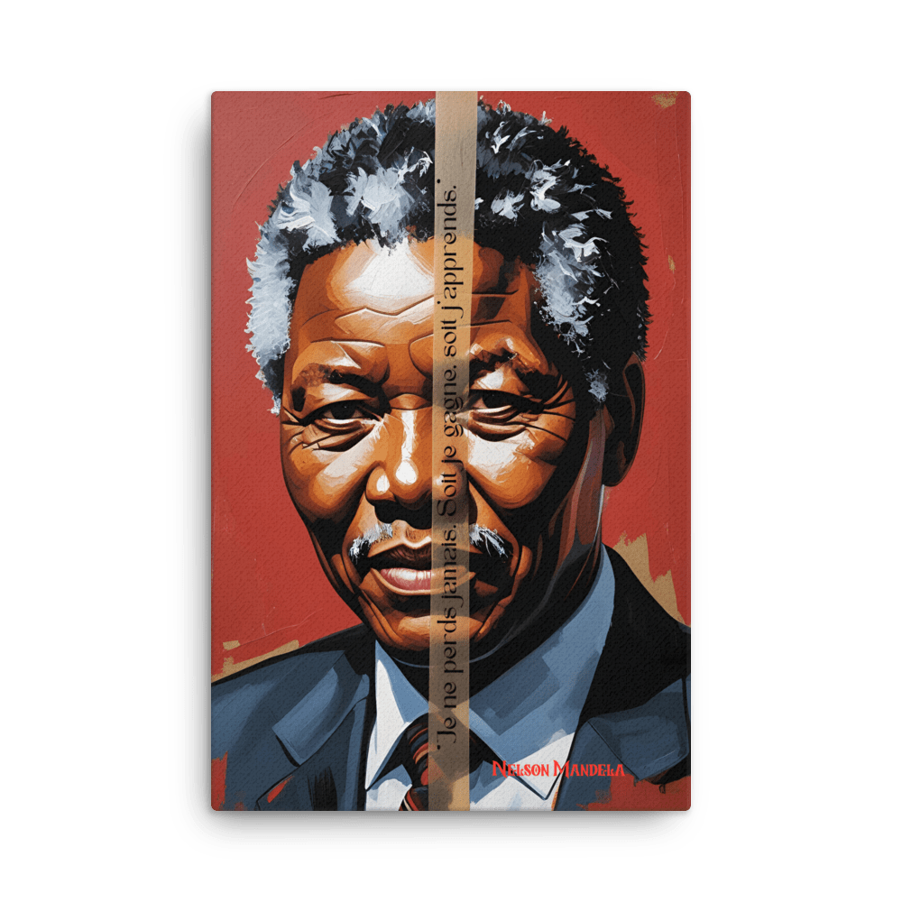 Toile "Nelson Mandela – Gagner ou apprendre" - Tableau Motivation - Mentset