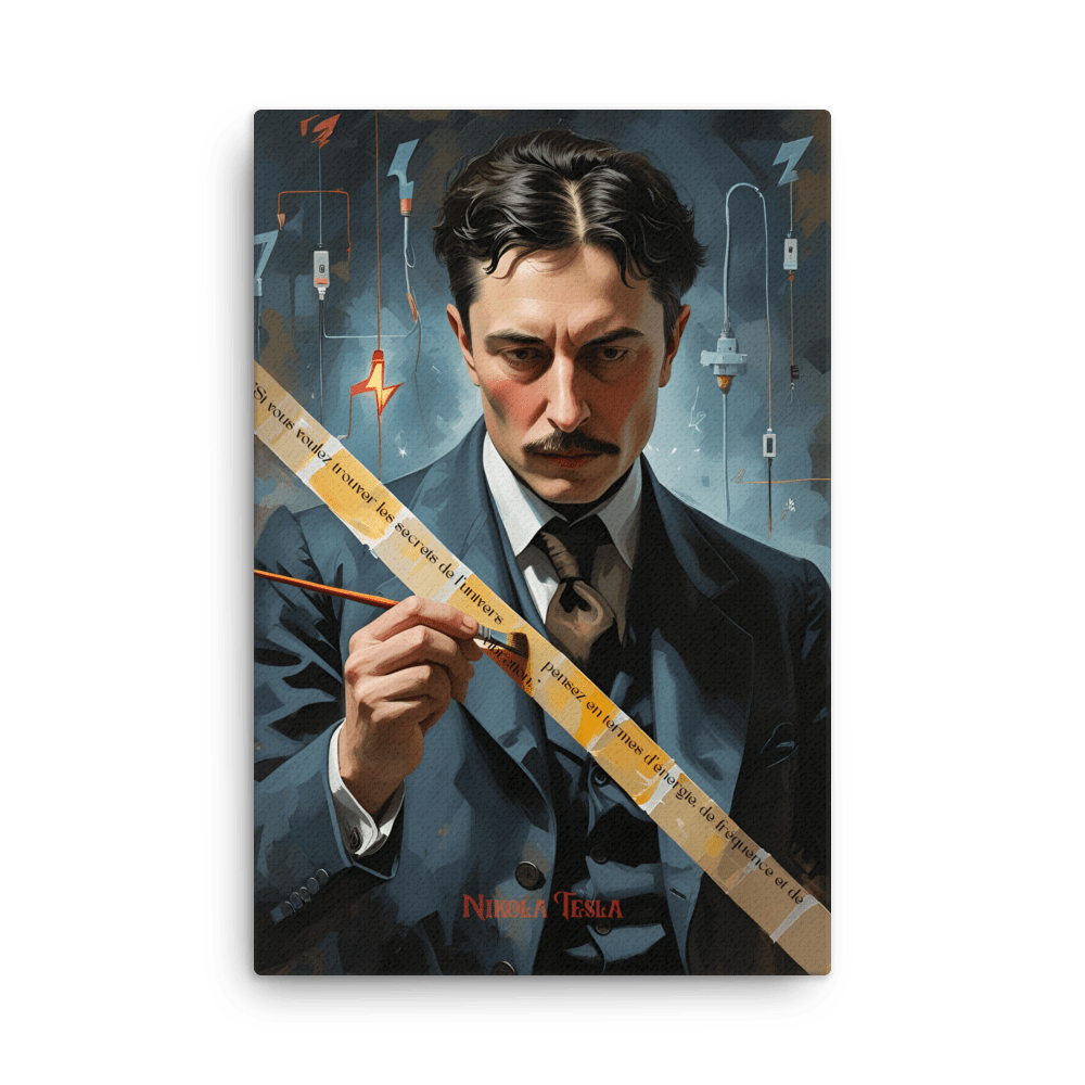 Toile "Nikola Tesla – Les secrets de l’univers" - Tableau Motivation - Mentset