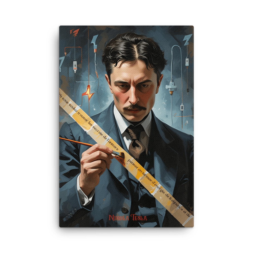 Toile "Nikola Tesla – Les secrets de l’univers" - Tableau Motivation - Mentset