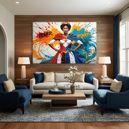 Toile "Queen of Power" – Force & Élégance réunies - Tableau Motivation - Mentset