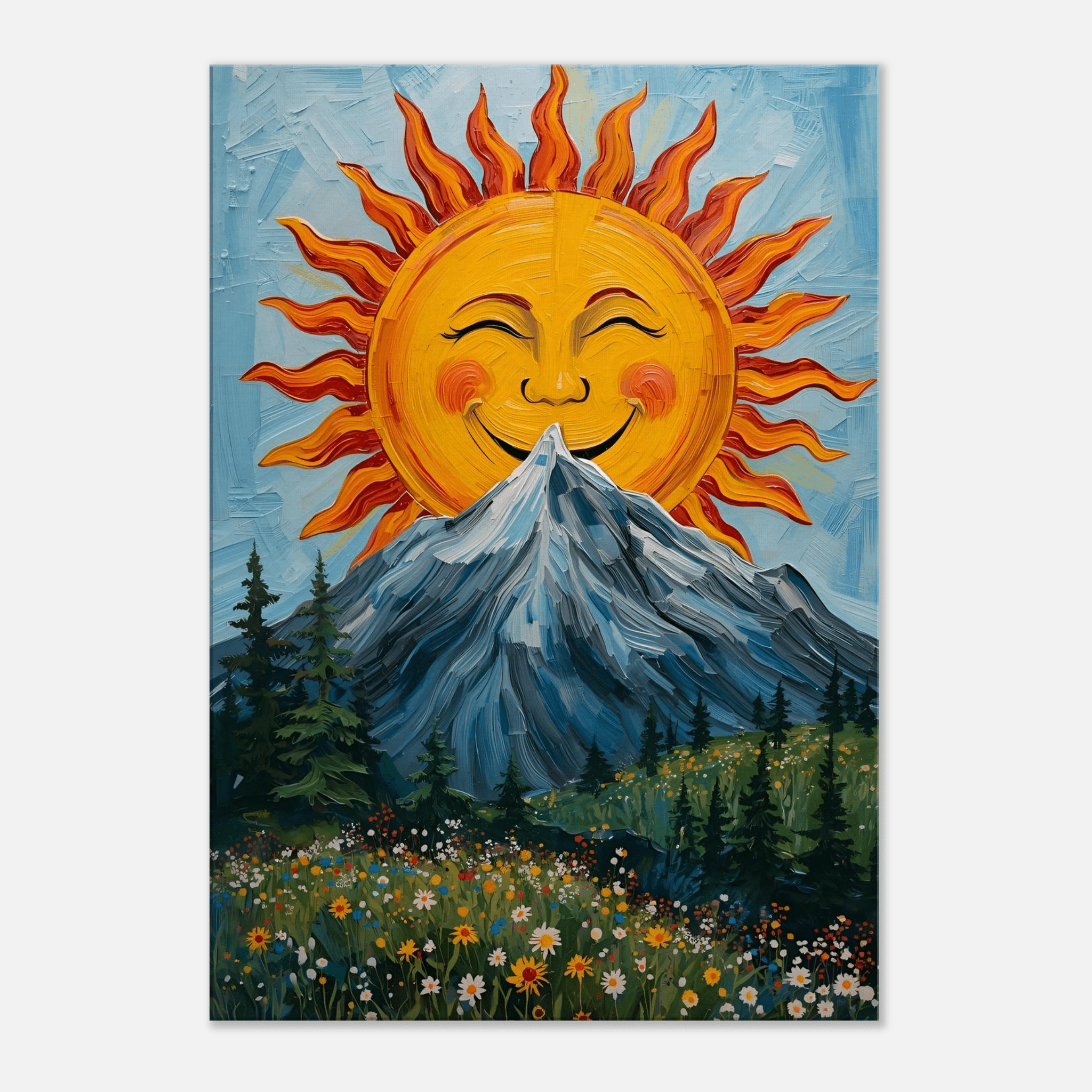 Toile Soleil & Montagne - Tableau Motivation - Mentset
