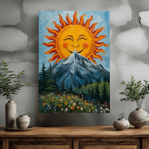 Toile Soleil & Montagne - Tableau Motivation - Mentset