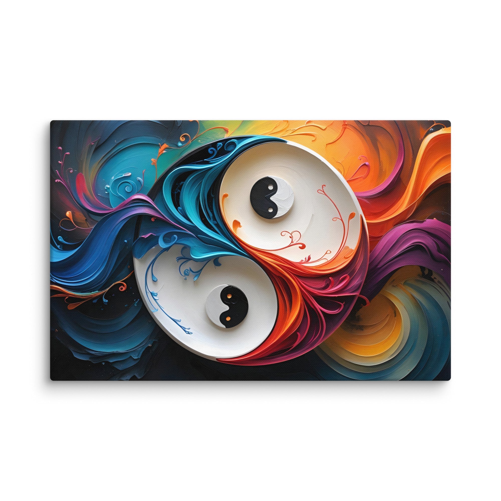 Toile “Yin Yang Couleurs” – Équilibre vibrant - Tableau Motivation - Mentset