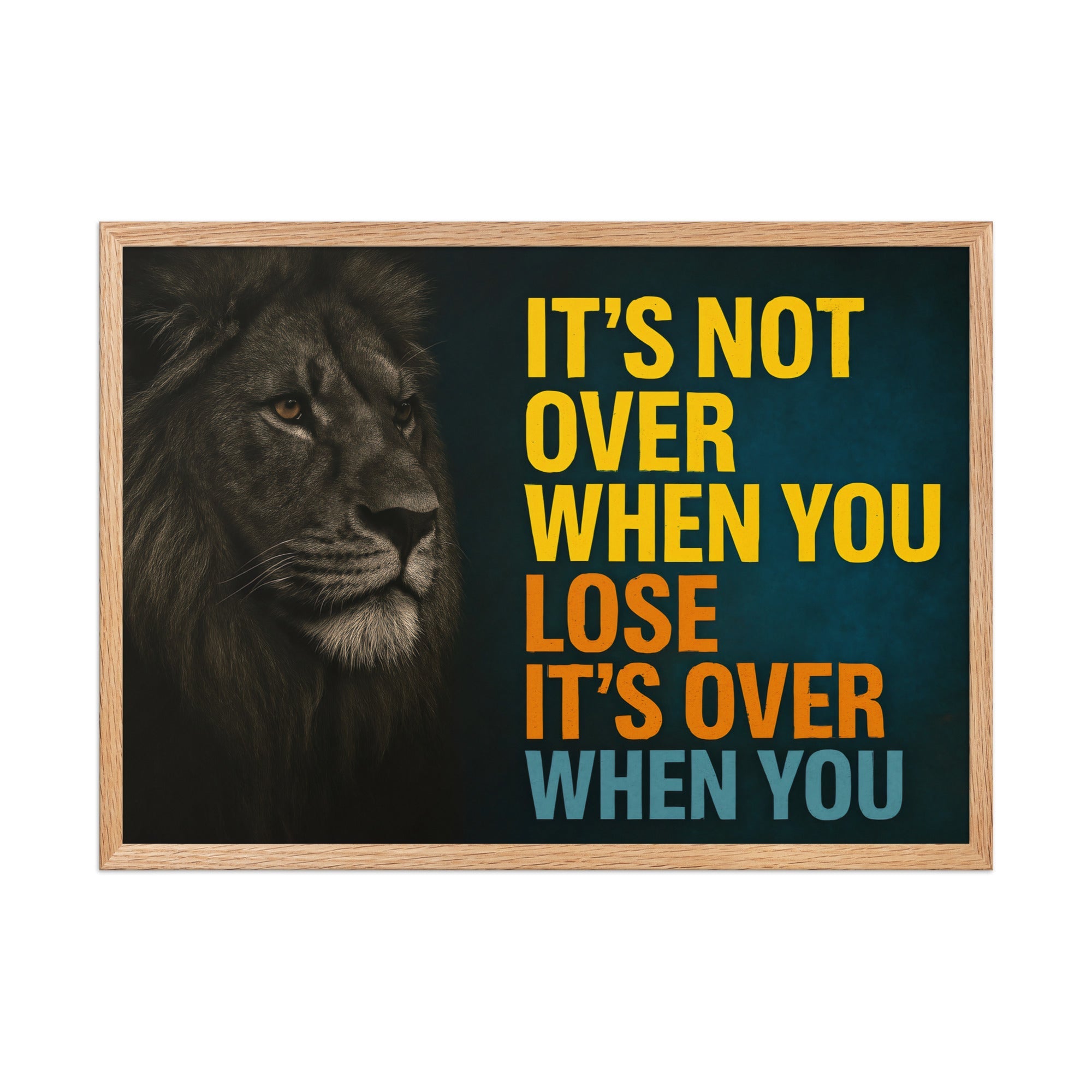 Tableau Encadré "IT’S NOT OVER" – Force & Détermination - Tableau Motivation - Mentset