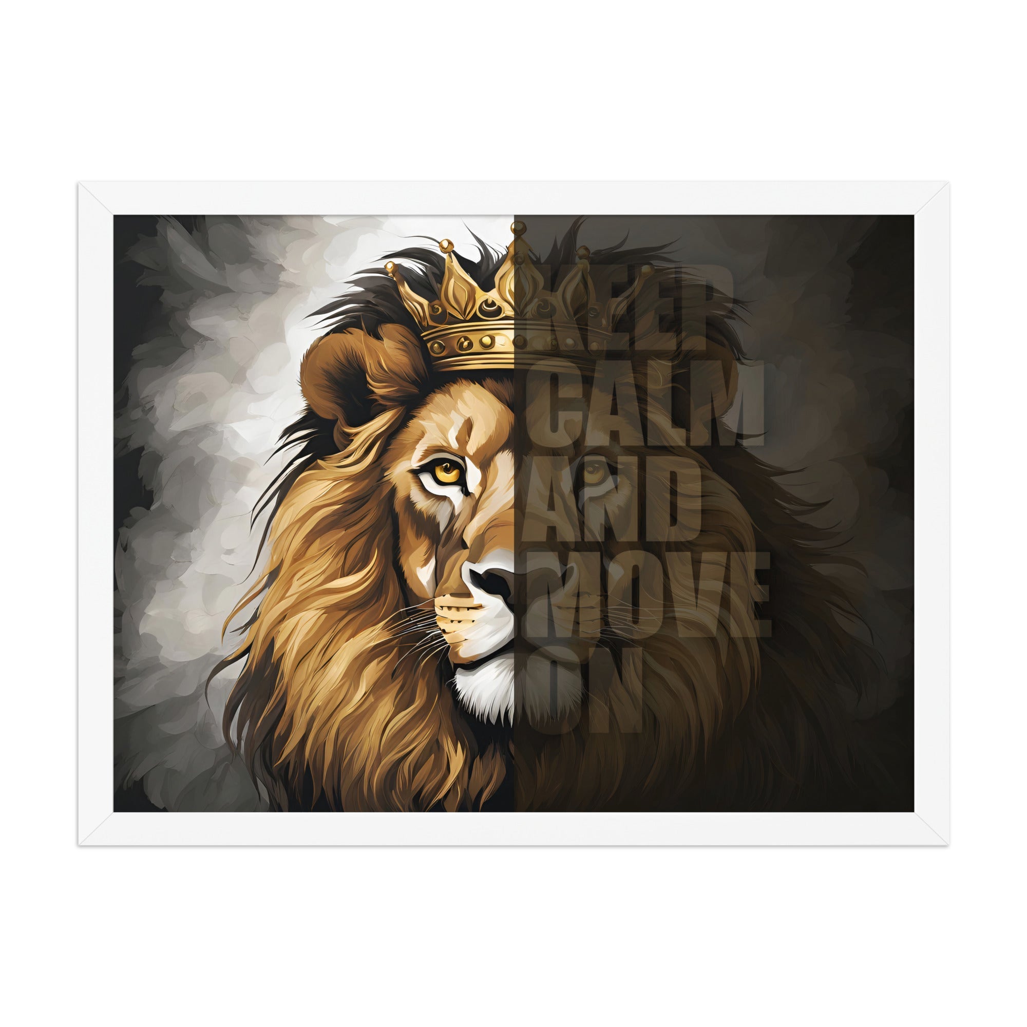 Tableau Encadré – La Puissance du Lion Royal - Tableau Motivation - Mentset