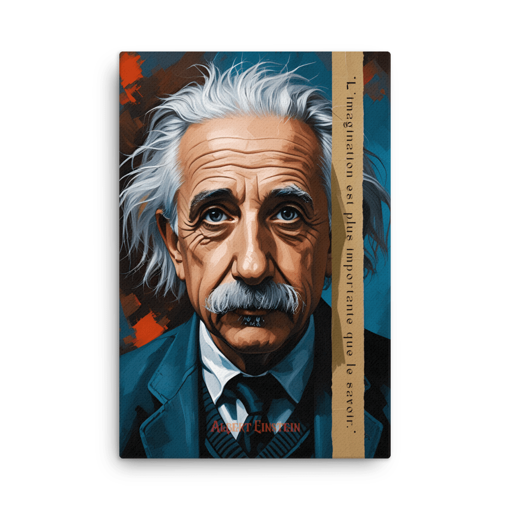 Toile "Albert Einstein – L’imagination d’abord" - Tableau Motivation - Mentset