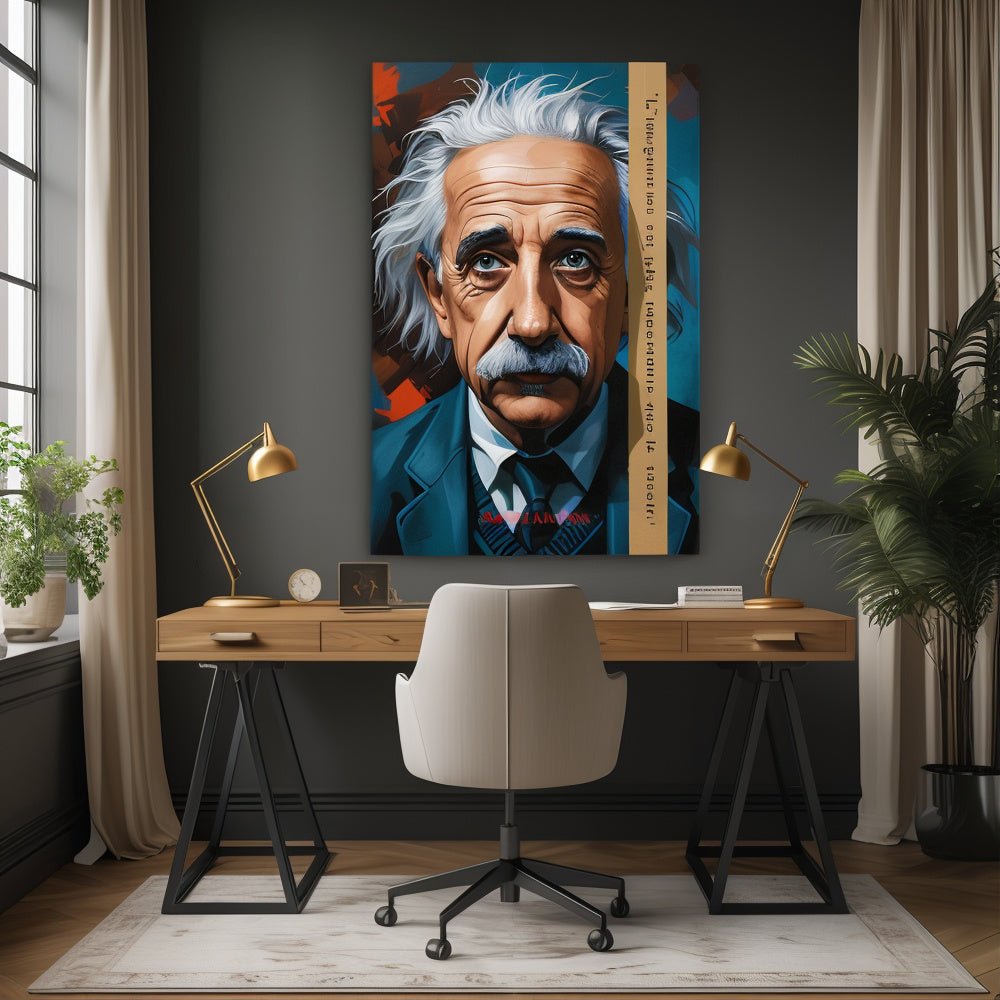 Toile "Albert Einstein – L’imagination d’abord" - Tableau Motivation - Mentset