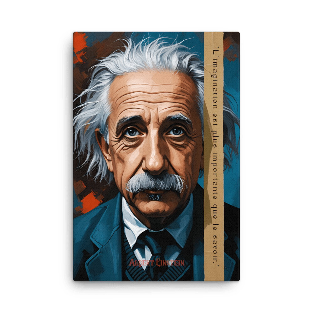 Toile "Albert Einstein – L’imagination d’abord" - Tableau Motivation - Mentset