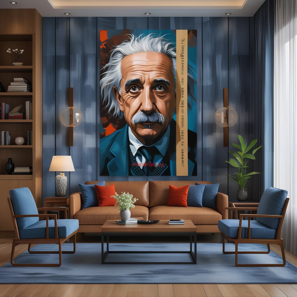 Toile "Albert Einstein – L’imagination d’abord" - Tableau Motivation - Mentset