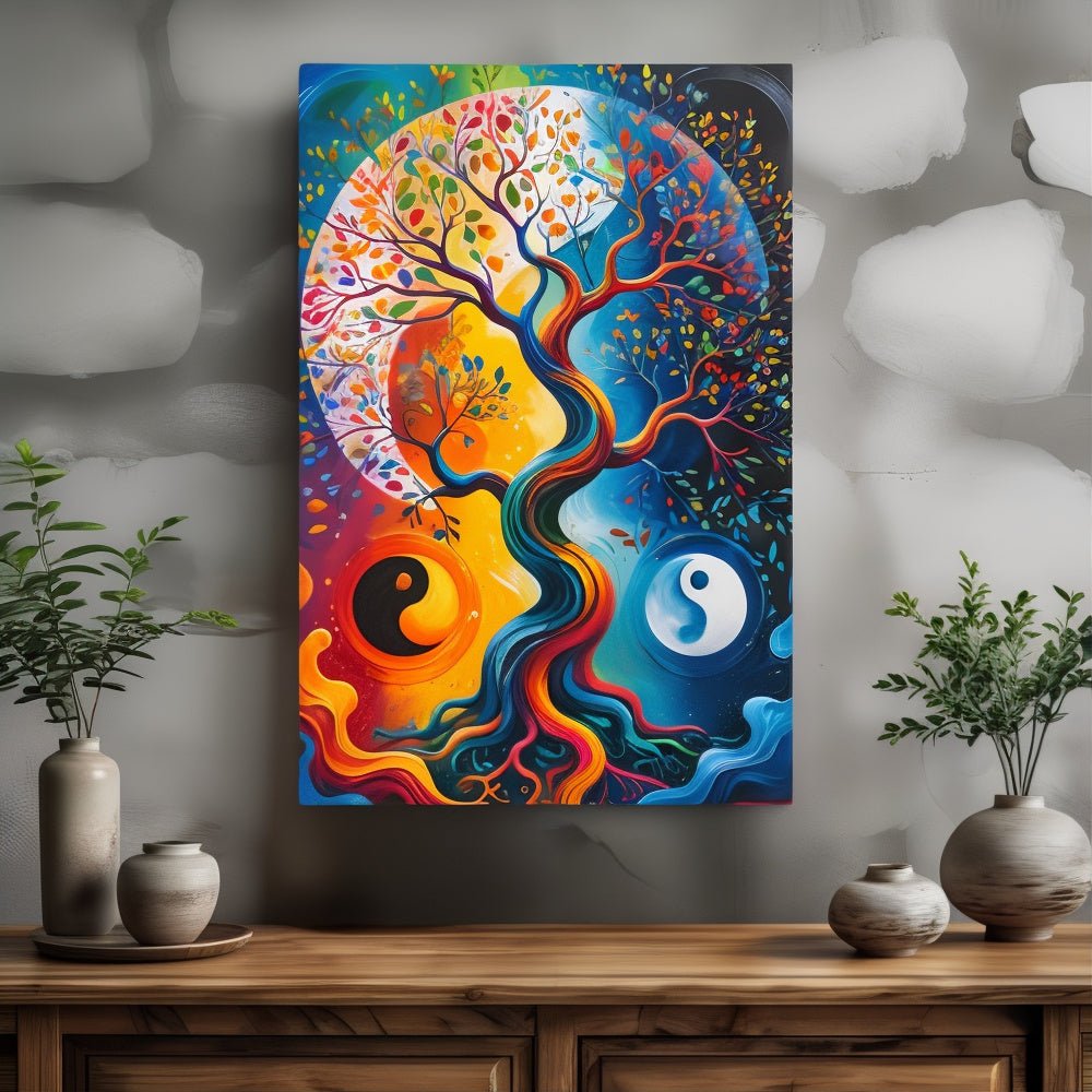 Toile "Arbre de Vie – Équilibre des contraires" - Tableau Motivation - Mentset