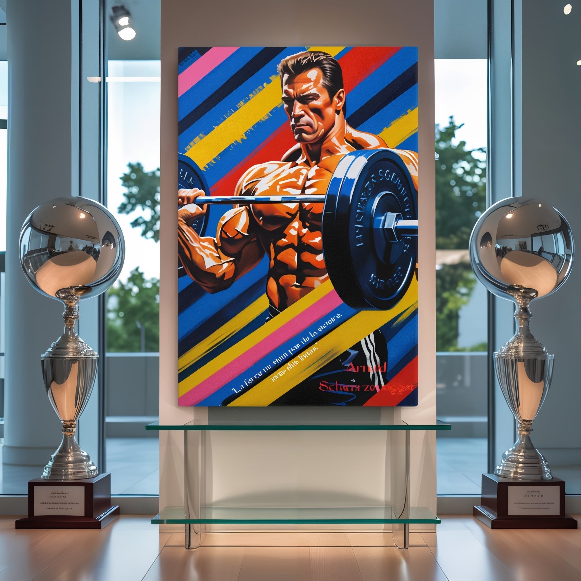 Toile "Arnold Schwarzenegger – Forger la force" - Tableau Motivation - Mentset