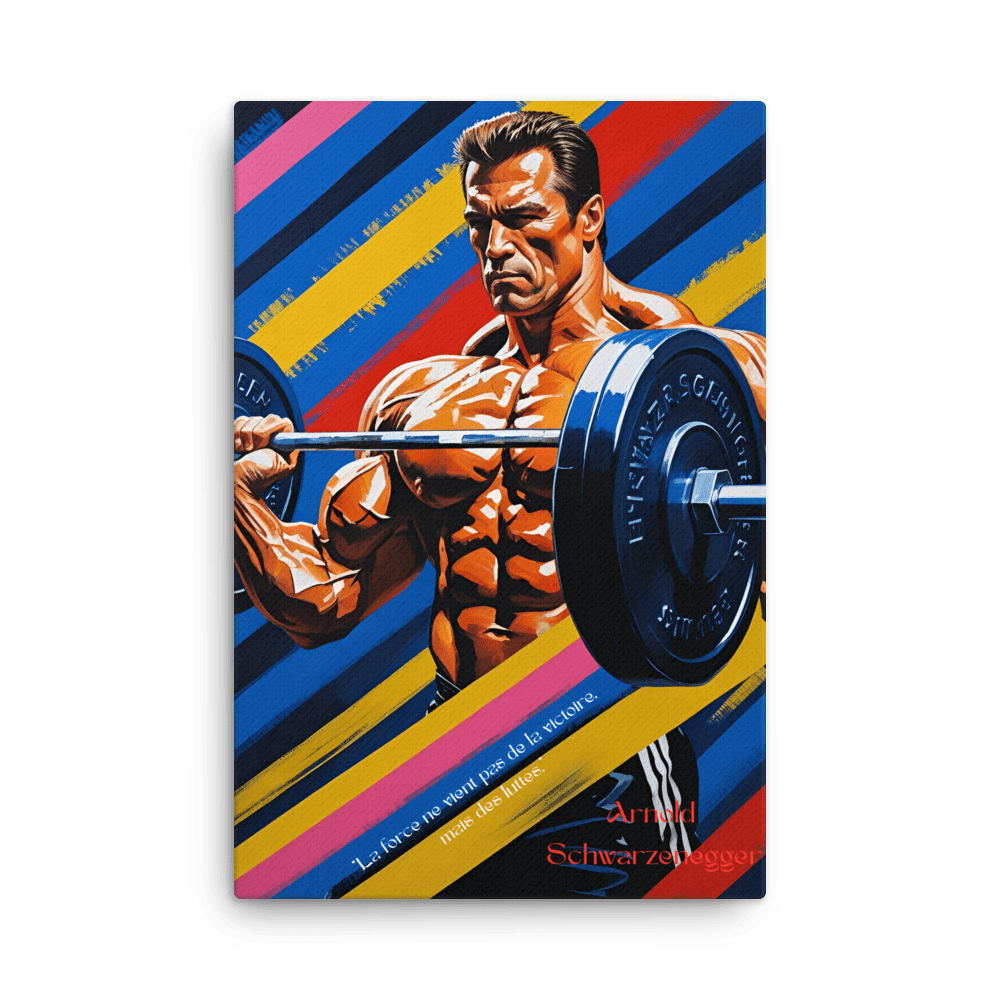 Toile "Arnold Schwarzenegger – Forger la force" - Tableau Motivation - Mentset