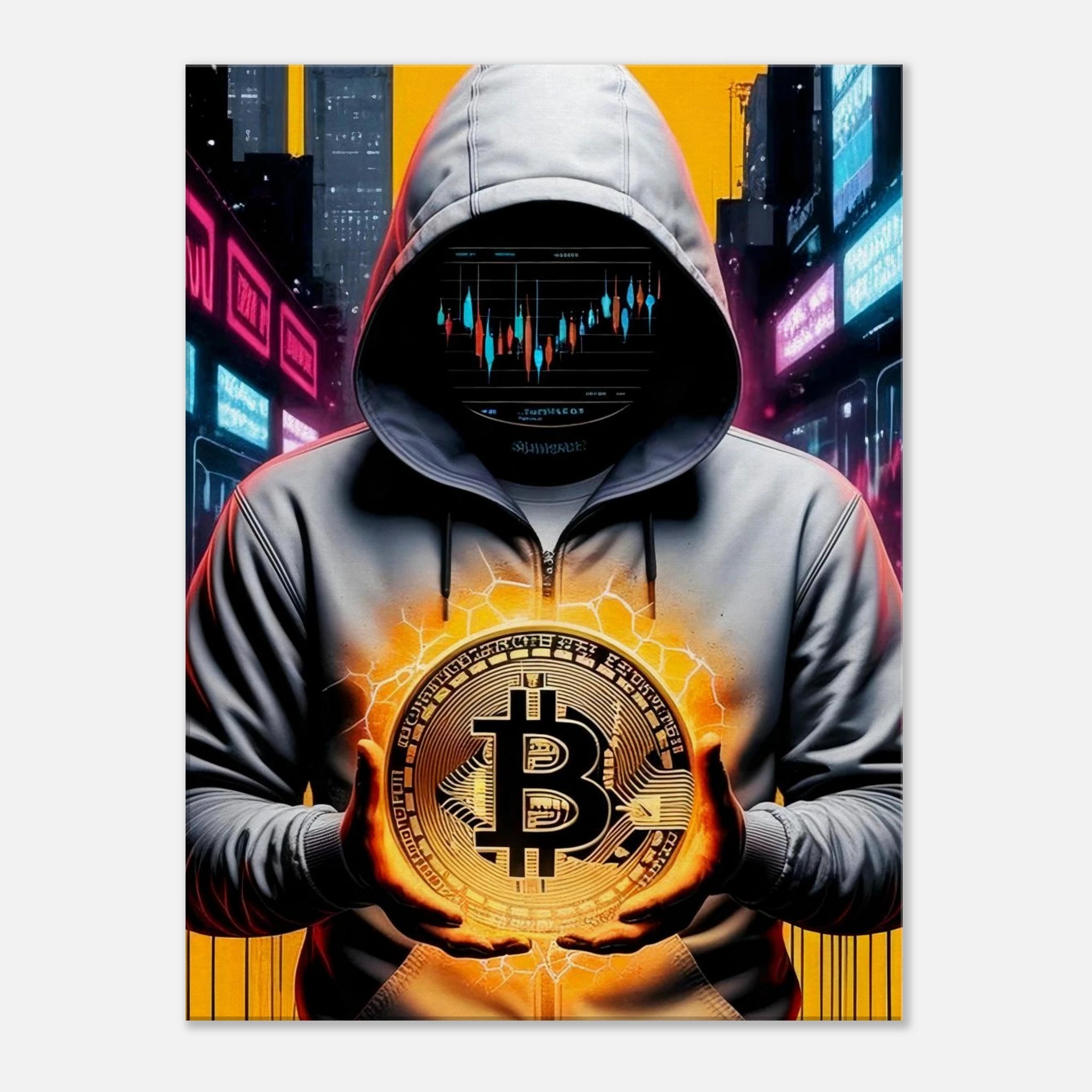 Toile “Bitcoin Hacker” - Tableau Motivation - Mentset