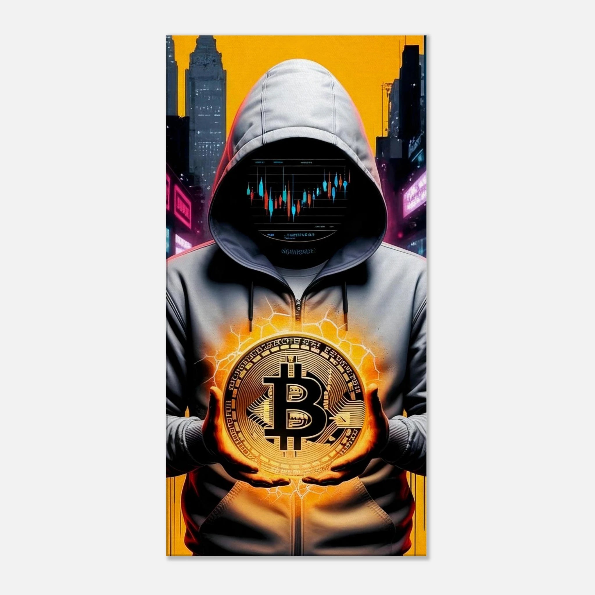 Toile “Bitcoin Hacker” - Tableau Motivation - Mentset