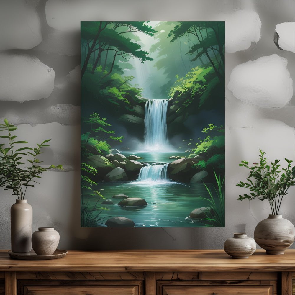 Toile cascade – lâcher - prise total - Tableau Motivation - Mentset