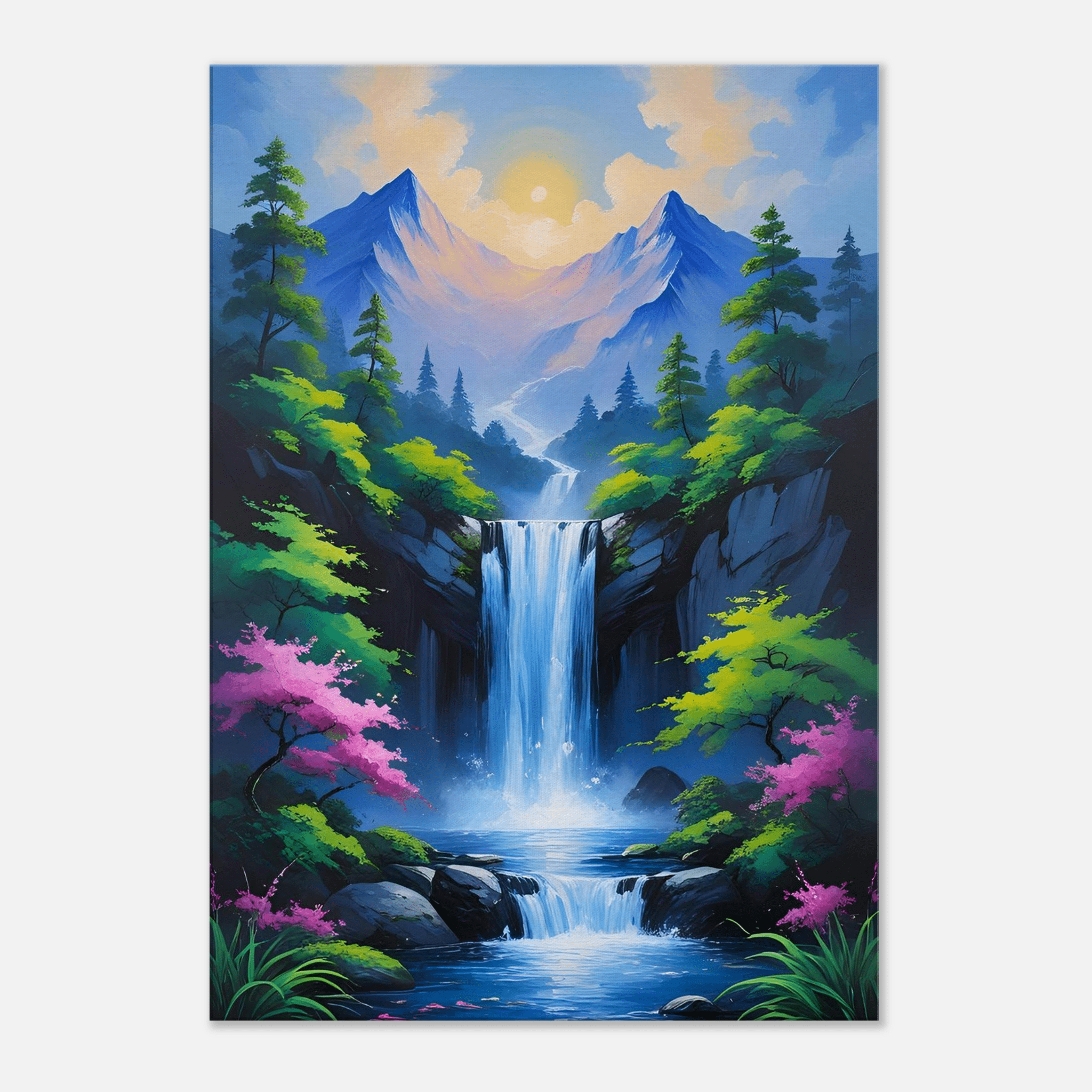 Toile cascade zen – sérénité naturelle - Tableau Motivation - Mentset