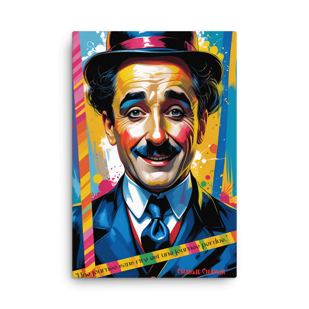Toile "Charlie Chaplin – Le rire comme art de vivre" - Tableau Motivation - Mentset