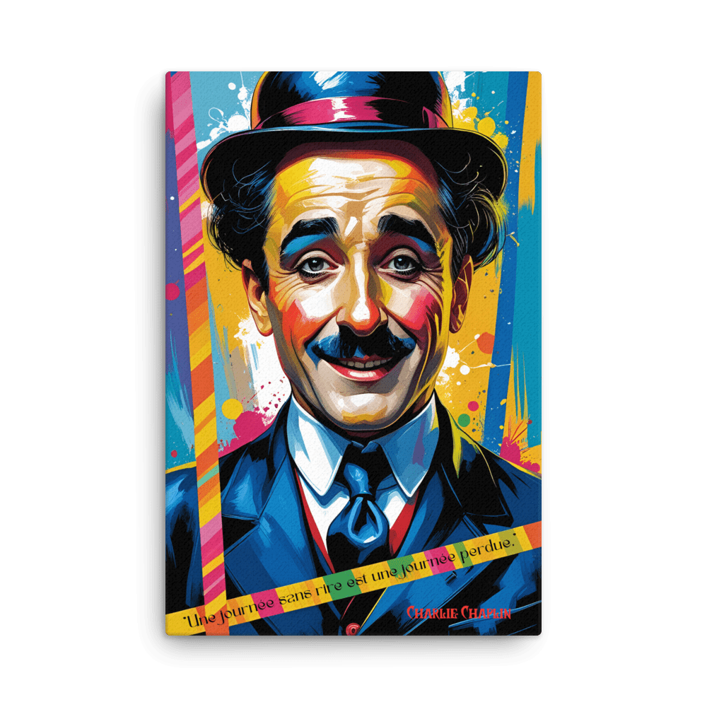 Toile "Charlie Chaplin – Le rire comme art de vivre" - Tableau Motivation - Mentset