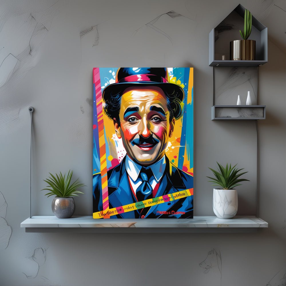 Toile "Charlie Chaplin – Le rire comme art de vivre" - Tableau Motivation - Mentset