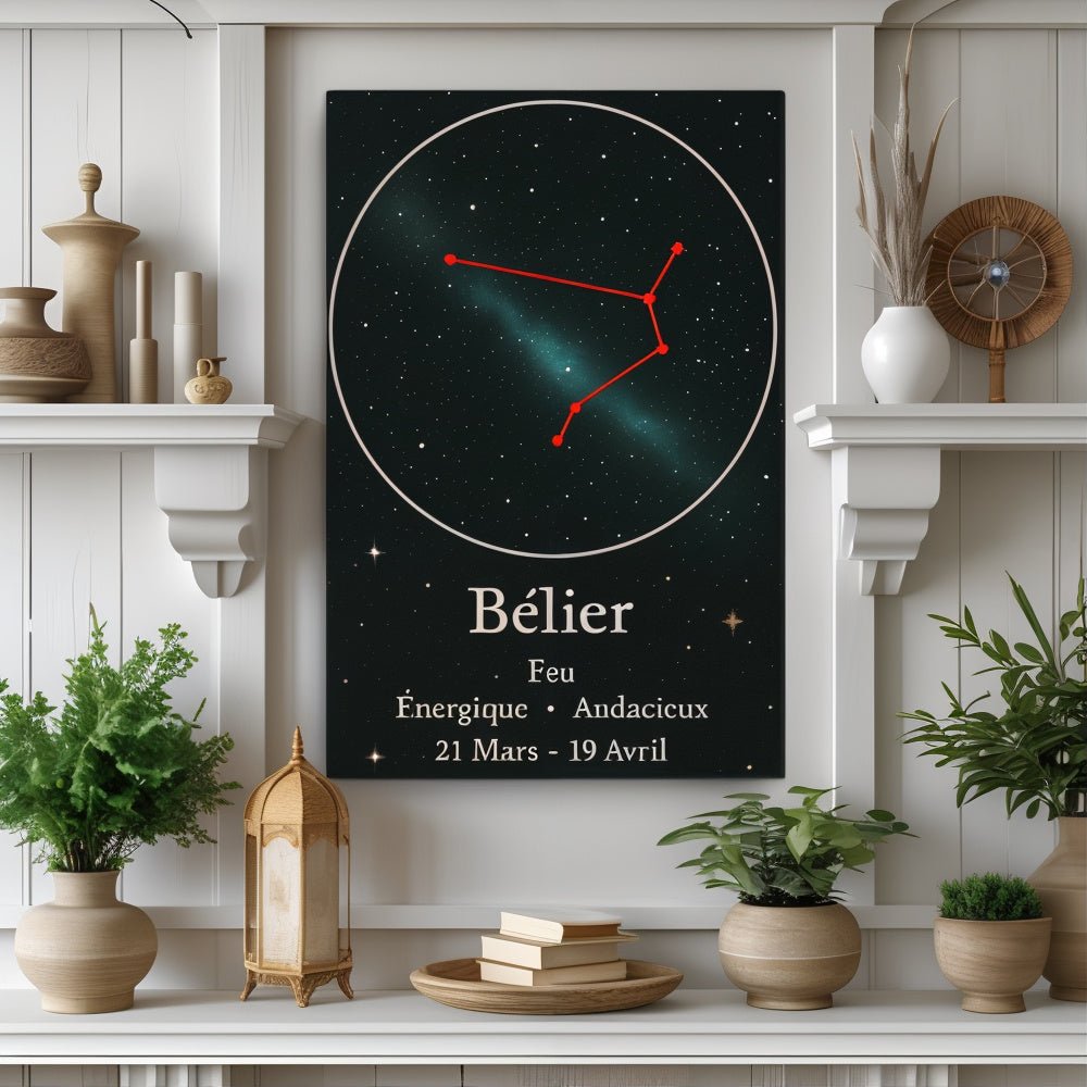 Toile Constellation "Bélier" - Tableau Motivation - Mentset
