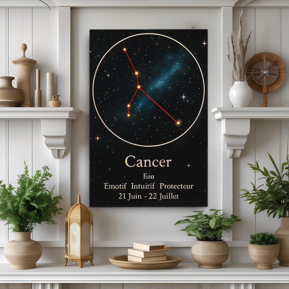 Toile Constellation "Cancer" - Tableau Motivation - Mentset