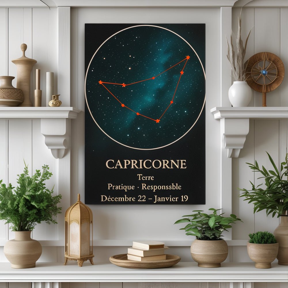 Toile Constellation "Capricorne" - Tableau Motivation - Mentset