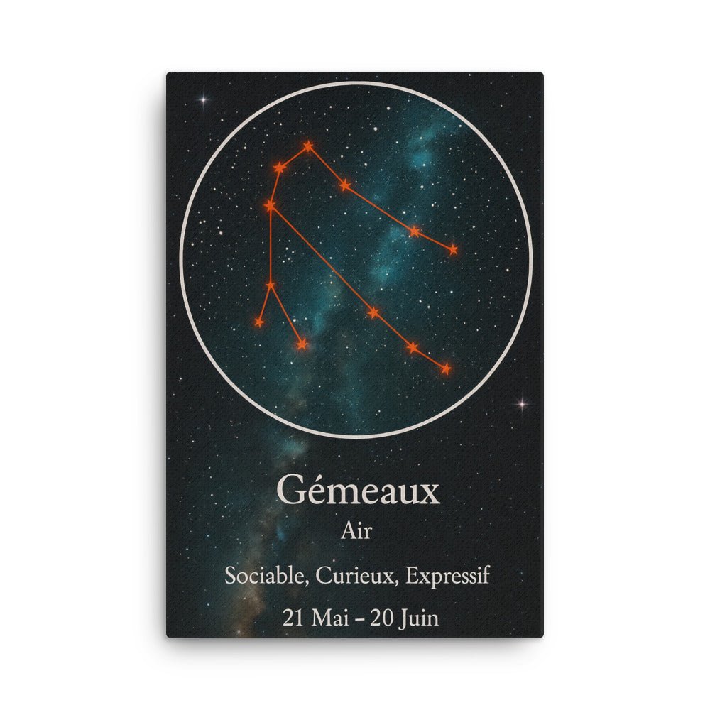 Toile Constellation "Gémeaux" - Tableau Motivation - Mentset