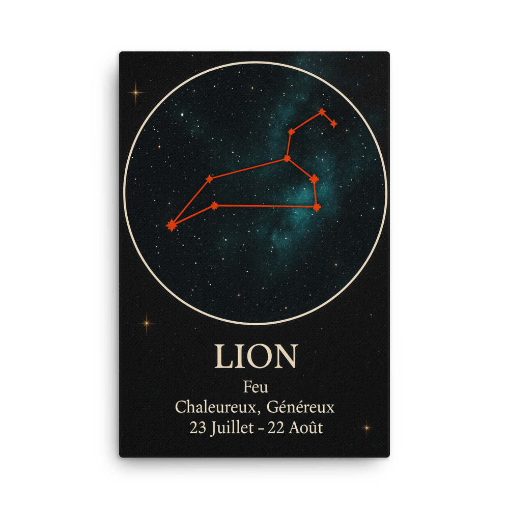Toile Constellation "Lion" - Tableau Motivation - Mentset