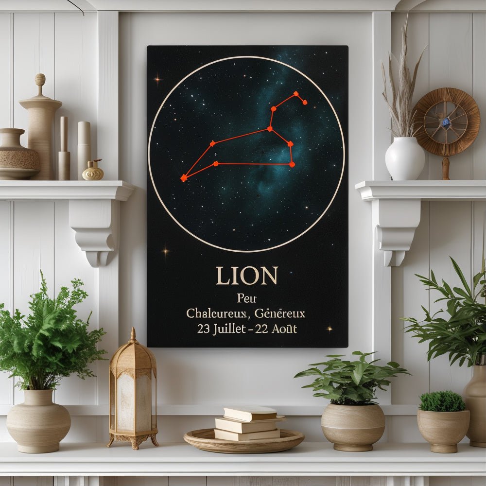 Toile Constellation "Lion" - Tableau Motivation - Mentset