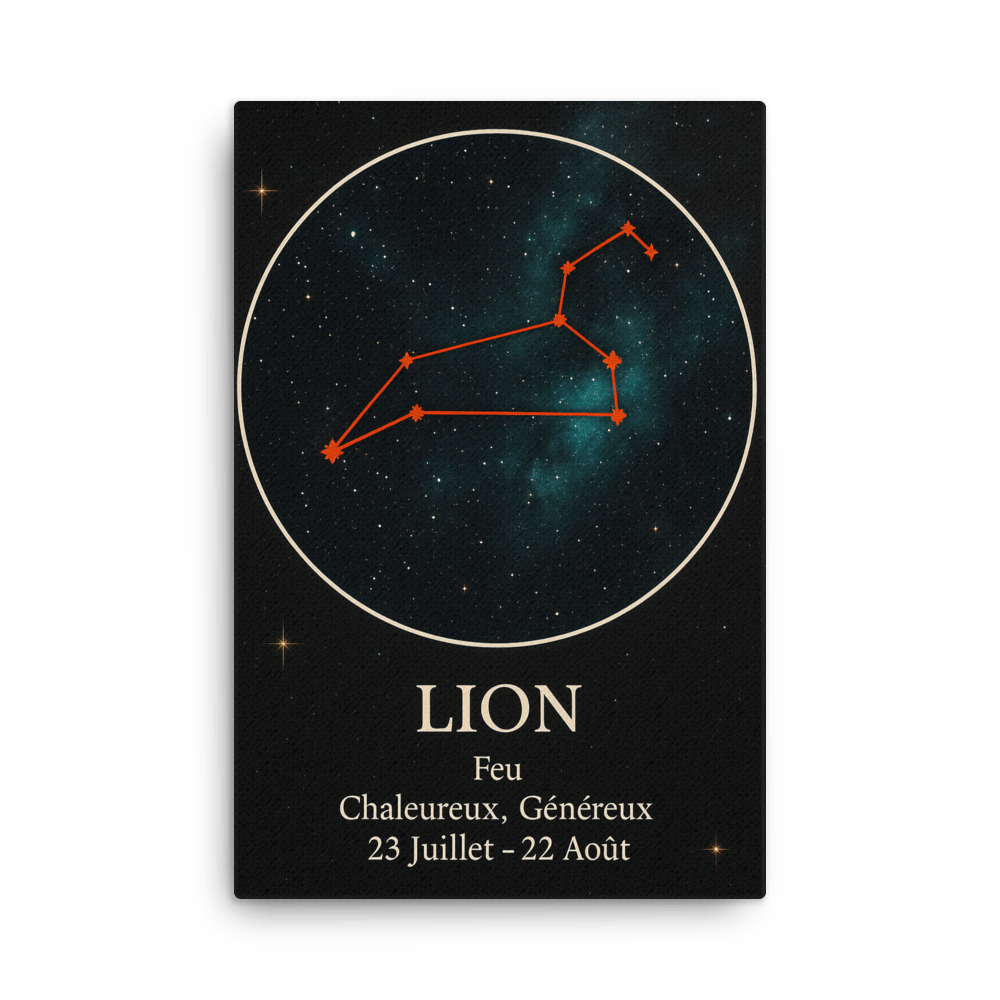 Toile Constellation "Lion" - Tableau Motivation - Mentset