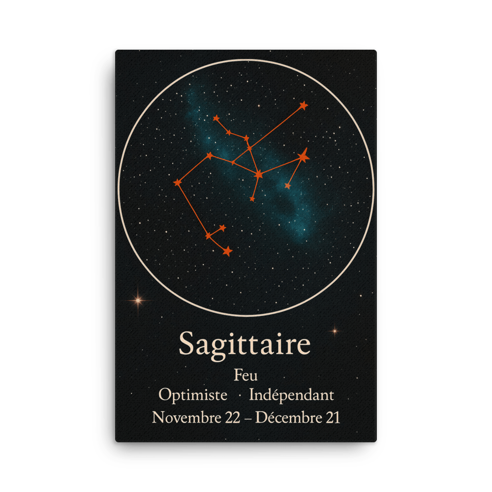 Toile Constellation "Sagittaire" - Tableau Motivation - Mentset