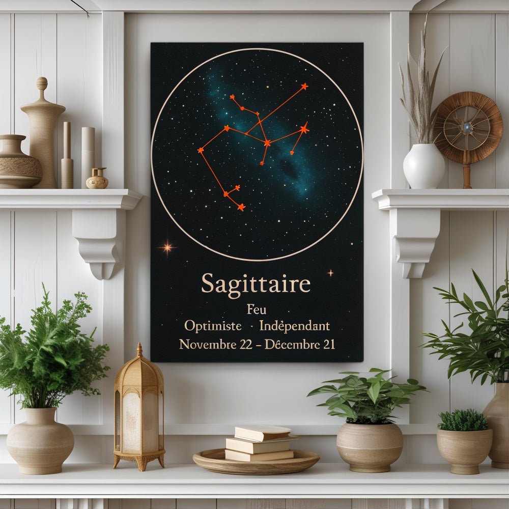 Toile Constellation "Sagittaire" - Tableau Motivation - Mentset