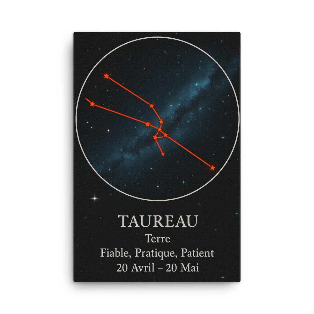 Toile Constellation "Taureau" - Tableau Motivation - Mentset